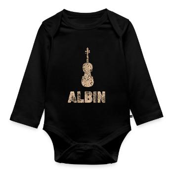 Cello Violin Viola Orchestra Albin - Organic Longsleeve Baby Bodysuit - black - Front