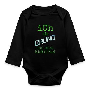 Bruno - Baby Bio-Langarm-Body - Schwarz - Vorne
