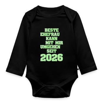 2026 - Baby Bio-Langarm-Body - Schwarz - Vorne