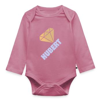 Hubert as a noble - Organic Longsleeve Baby Bodysuit - mauve - Front