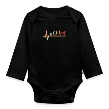 Curling Cardiogram Stock Shooter Sports d’hiver - Body Bébé bio manches longues - noir - Devant