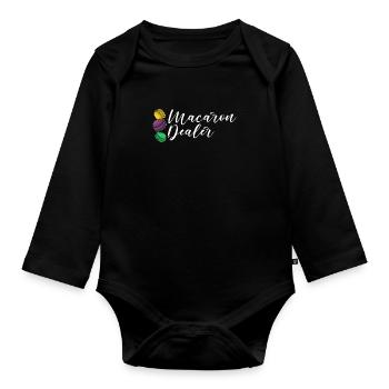 Dessert Italien Makronen Kekse Macaroon - Baby Bio-Langarm-Body - Schwarz - Vorne