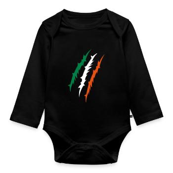 claws ireland - Organic Longsleeve Baby Bodysuit - black - Front