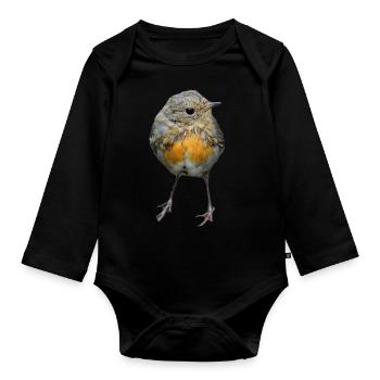 Vogel - Baby Bio-Langarm-Body - Schwarz - Vorne