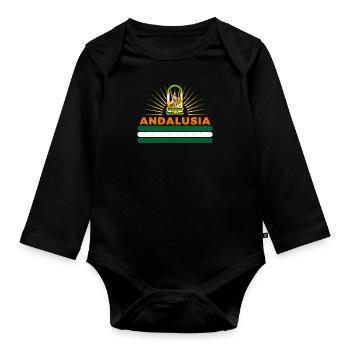 Andalusien autonome Gemeinschaft Spanien - Baby Bio-Langarm-Body - Schwarz - Vorne