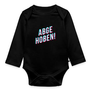 ABGEHOBEN! - lustiger spruch streamer und gamer - Baby Bio-Langarm-Body - Schwarz - Vorne