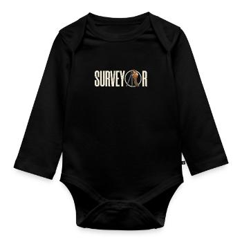 Surveying Profession Surveyor Geodesy - Organic Longsleeve Baby Bodysuit - black - Front
