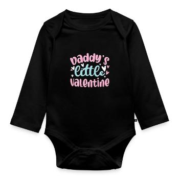 Daddys Little Valentine - Baby Bio-Langarm-Body - Schwarz - Vorne