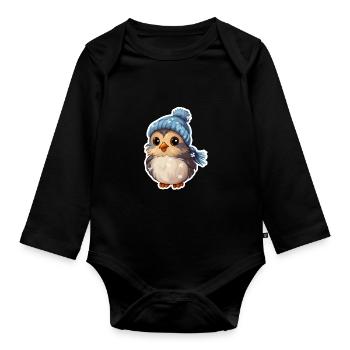 Winter Vögelchen - Baby Bio-Langarm-Body - Schwarz - Vorne