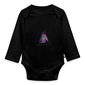 space triangle - Baby Bio-Langarm-Body - Schwarz - Vorne