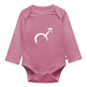Männliches Geschlechtssymbol Symbol Vektor - Body Bébé bio manches longues - mauve - Devant