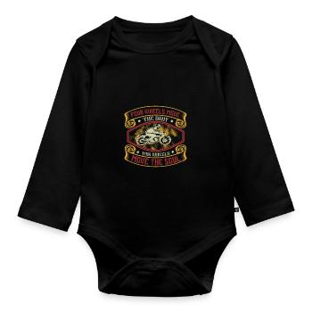 Four wheels move the body - Body Bébé bio manches longues - noir - Devant
