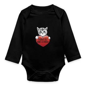 SAUVETAGE ANIMAL AIDE AUX ANIMAUX - Body Bébé bio manches longues - noir - Devant