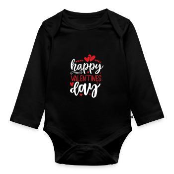 Saint-Valentin - Body Bébé bio manches longues - noir - Devant