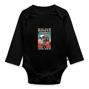 Viking - Body Bébé bio manches longues - noir - Devant