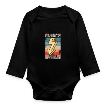 Electrician - Organic Longsleeve Baby Bodysuit - black - Front