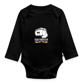 Electrician - Organic Longsleeve Baby Bodysuit - black - Front