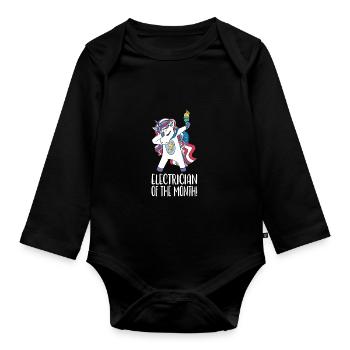 electrician - Organic Longsleeve Baby Bodysuit - black - Front