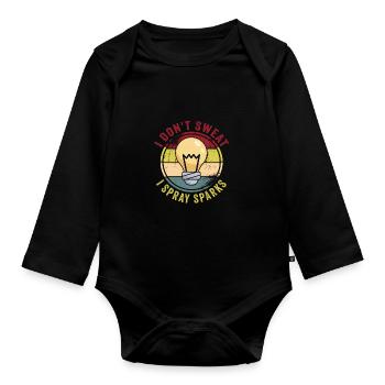 Electrician - Organic Longsleeve Baby Bodysuit - black - Front
