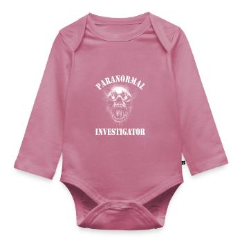 Ghost Hunters - Organic Longsleeve Baby Bodysuit - mauve - Front