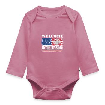 Culturisme - Body Bébé bio manches longues - mauve - Devant