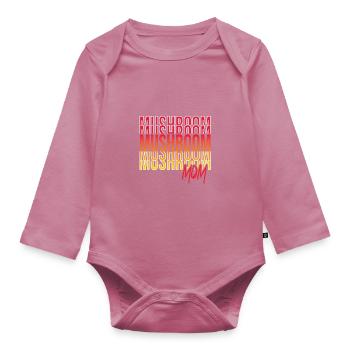 Mushroom picking - Organic Longsleeve Baby Bodysuit - mauve - Front