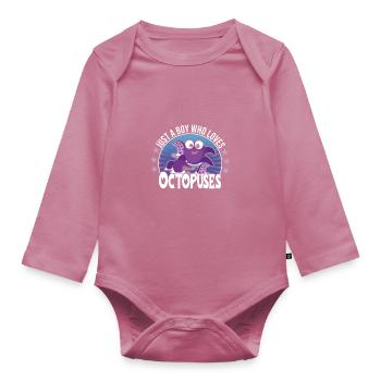 Octopus - Organic Longsleeve Baby Bodysuit - mauve - Front