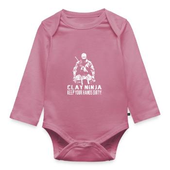 Make pottery - Organic Longsleeve Baby Bodysuit - mauve - Front