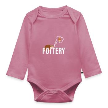 Make pottery - Organic Longsleeve Baby Bodysuit - mauve - Front