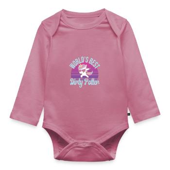 Make pottery - Organic Longsleeve Baby Bodysuit - mauve - Front