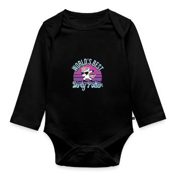 Make pottery - Organic Longsleeve Baby Bodysuit - black - Front