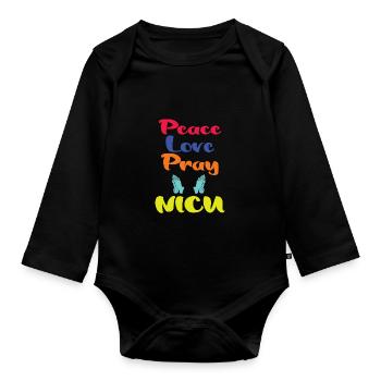 Infirmière pour enfants - Body Bébé bio manches longues - noir - Devant