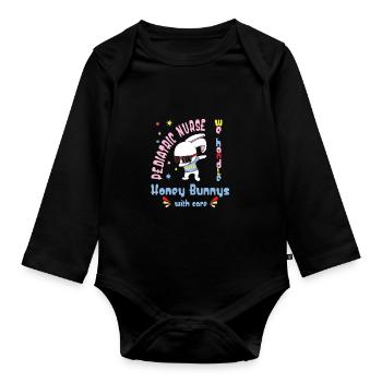 Infirmière pour enfants - Body Bébé bio manches longues - noir - Devant