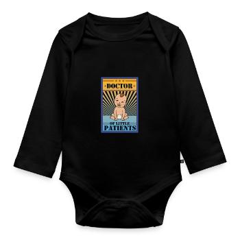 Infirmière pour enfants - Body Bébé bio manches longues - noir - Devant
