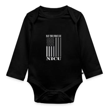 Infirmière pour enfants - Body Bébé bio manches longues - noir - Devant