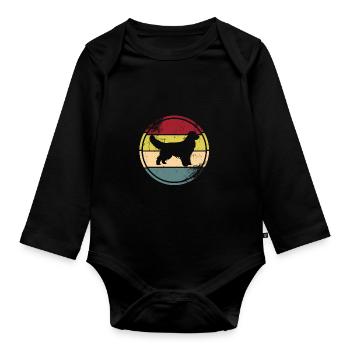 Golden Retriever - Baby Bio-Langarm-Body - Schwarz - Vorne