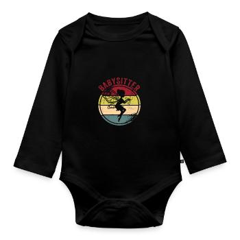 Babysitter - Baby Bio-Langarm-Body - Schwarz - Vorne