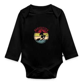 Baby-sitter - Body Bébé bio manches longues - noir - Devant
