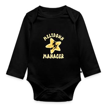 Babysitter - Organic Longsleeve Baby Bodysuit - black - Front