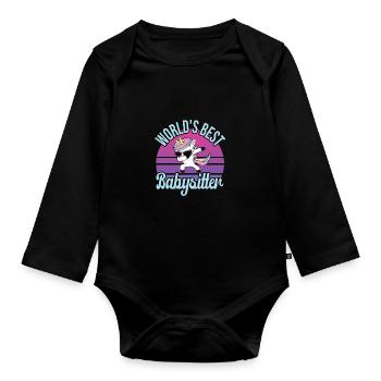 Babysitter - Baby Bio-Langarm-Body - Schwarz - Vorne