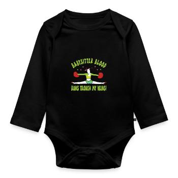 Babysitter - Baby Bio-Langarm-Body - Schwarz - Vorne