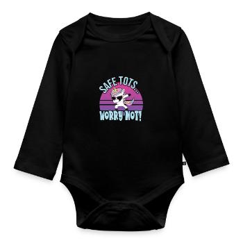 Babysitter - Organic Longsleeve Baby Bodysuit - black - Front