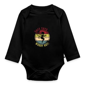 Babysitter - Organic Longsleeve Baby Bodysuit - black - Front