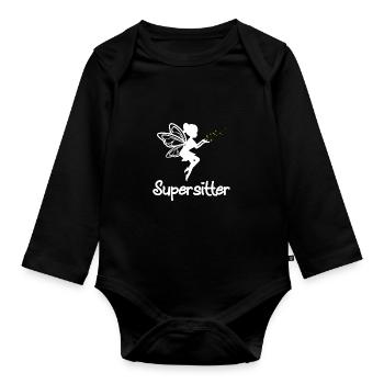 Babysitter - Baby Bio-Langarm-Body - Schwarz - Vorne
