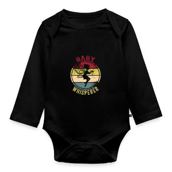 Babysitter - Organic Longsleeve Baby Bodysuit - black - Front