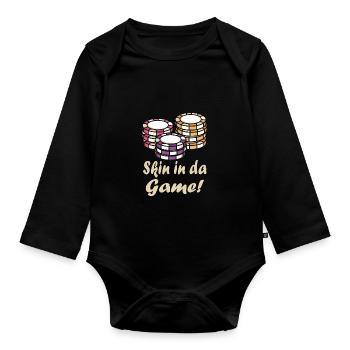 Casino - Organic Longsleeve Baby Bodysuit - black - Front