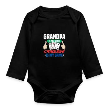 Cribbage - Baby Bio-Langarm-Body - Schwarz - Vorne