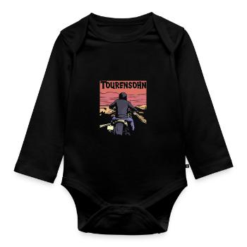 Motorrad - Baby Bio-Langarm-Body - Schwarz - Vorne