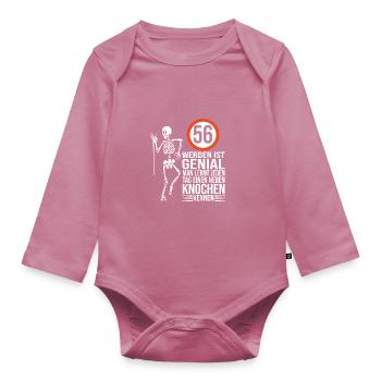 56.Geburtstag - Baby Bio-Langarm-Body - Mauve - Vorne