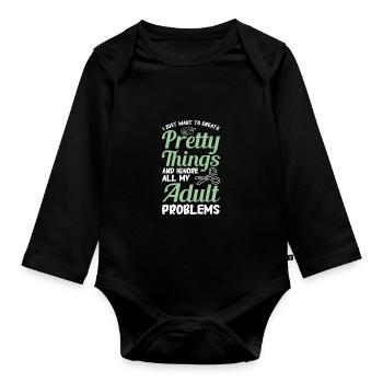 Faire de l’artisanat - Body Bébé bio manches longues - noir - Devant